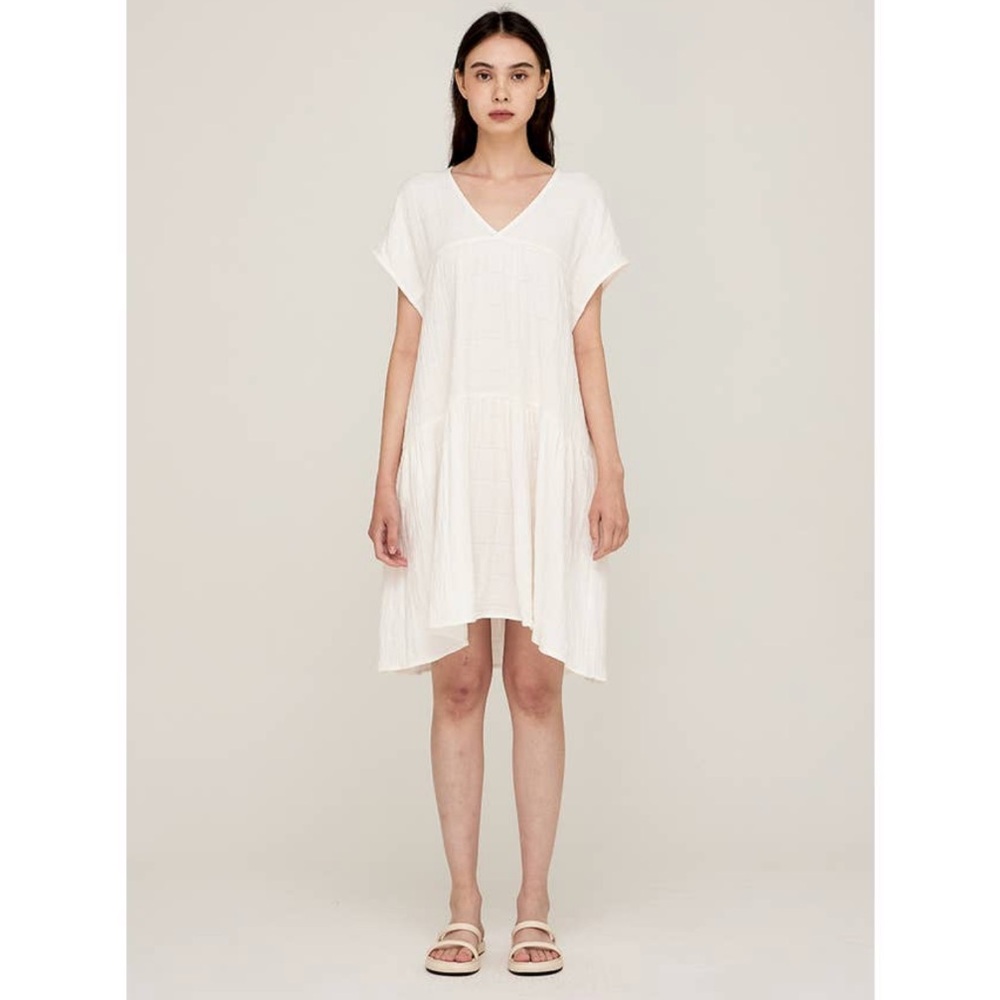 Grade & Gather Loose Boxy Gingham Gauze Dress - Picture 7 of 7